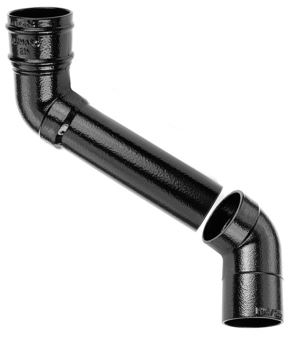 Alumasc Heritage - Round Cast Aluminium Socketed 112.5 degree 2 Part Offset No Ear - Aluminium Gutters Direct