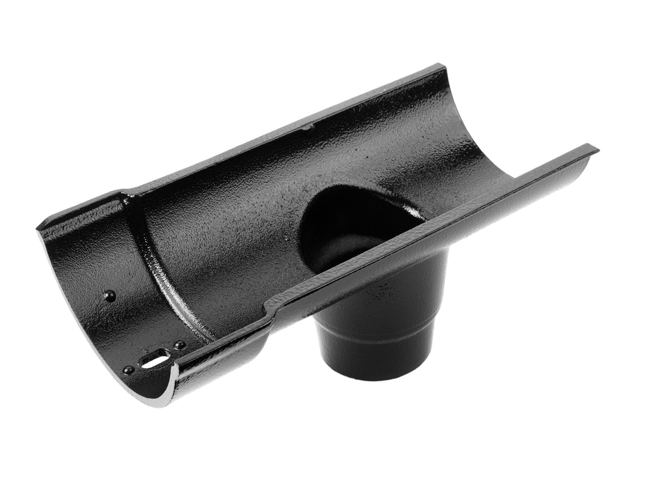 Alumasc Heritage - Beaded Half Round Cast Aluminium Single Socket with Outlet Pipe - Aluminium Gutters Direct
