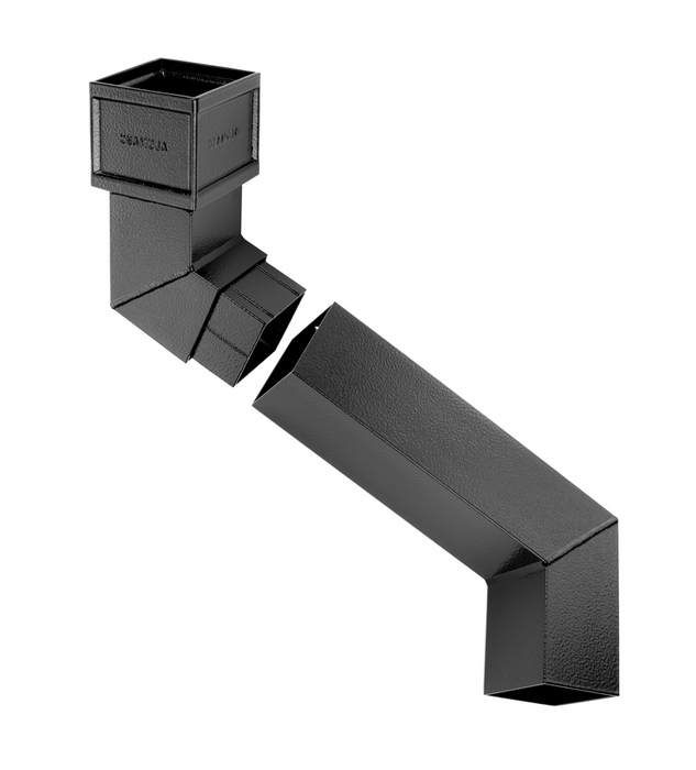 Alumasc Heritage - Square Cast Aluminium Socketed Two Part Offset Pipe 112.5 - Aluminium Gutters Direct
