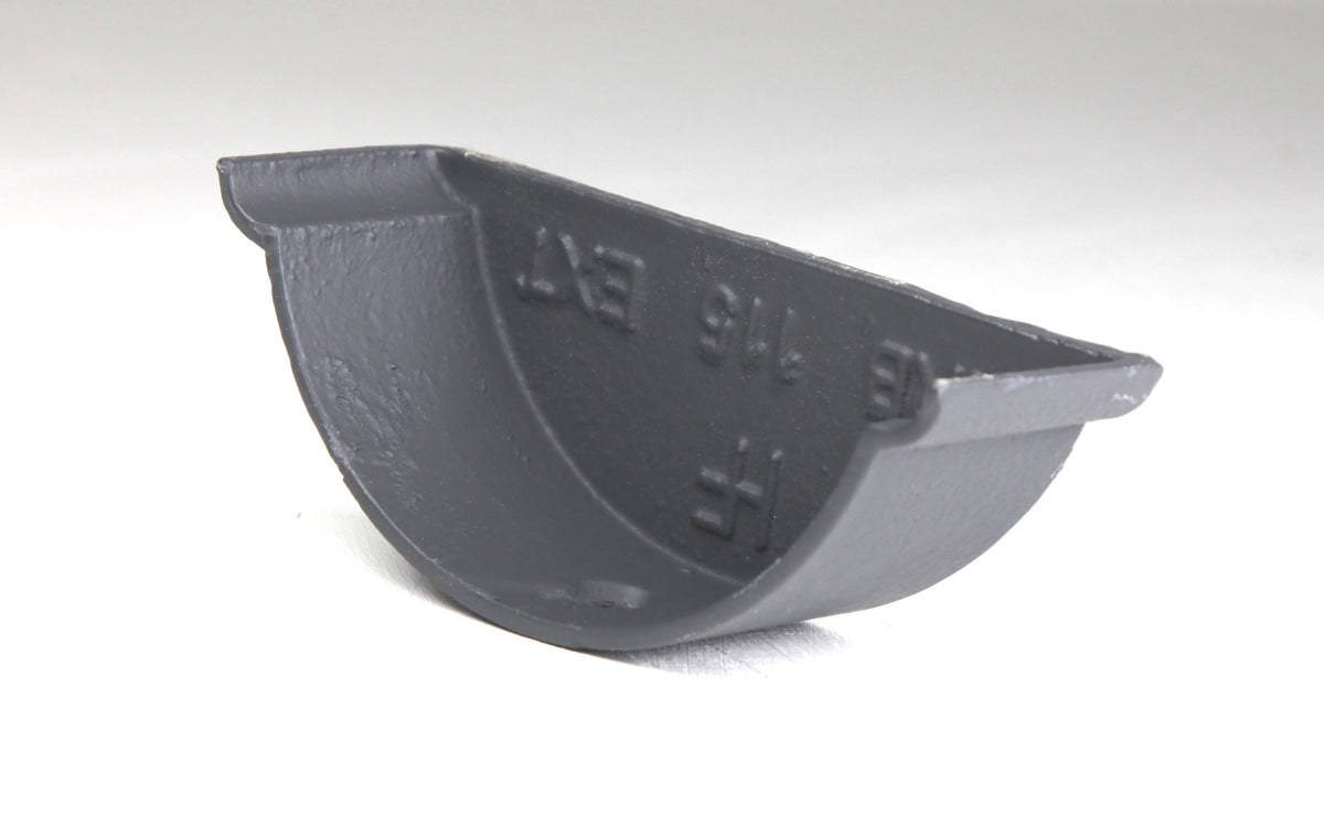 Hargreaves - Cast Iron Beaded HR Guttering (100mm-150mm) External Stopend - Aluminium Gutters Direct