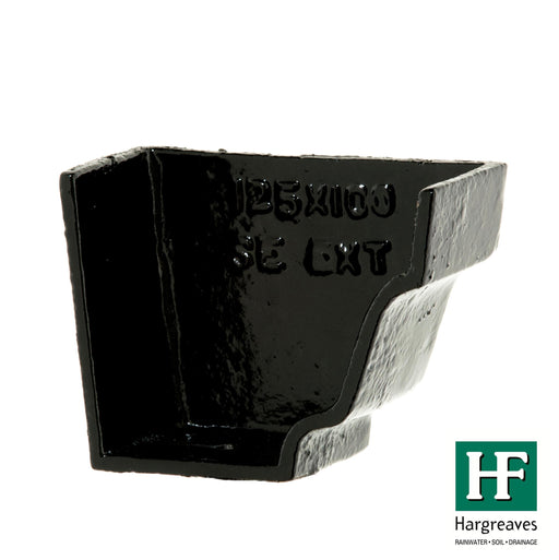 Hargreaves - Cast Iron H16 Guttering (125x100mm-150x100mm) External Stopend - Aluminium Gutters Direct