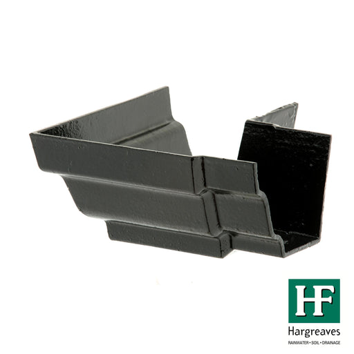 Hargreaves - Cast Iron H16 Guttering (125x100mm-150x100mm) External 90 Degree Angle - Aluminium Gutters Direct