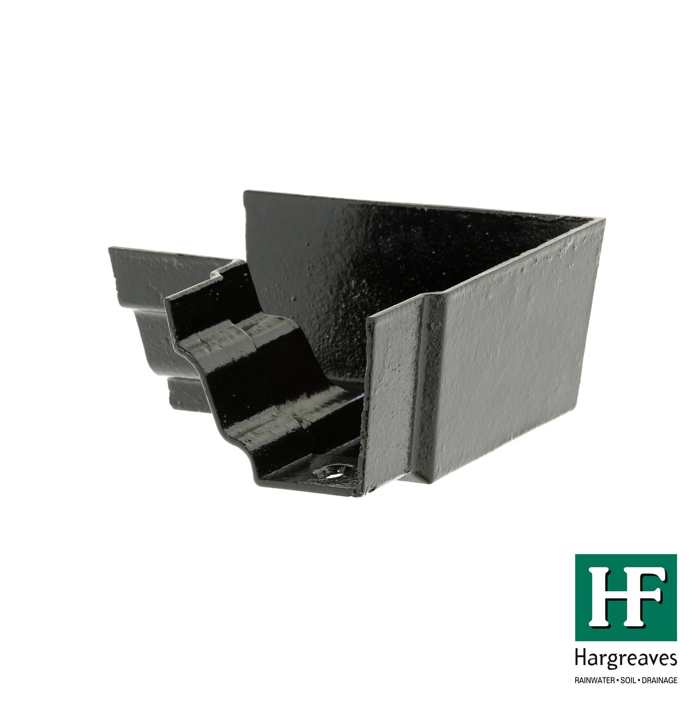 Hargreaves - Cast Iron H16 Guttering (125x100mm-150x100mm) Internal 90 Degree Angle - Aluminium Gutters Direct