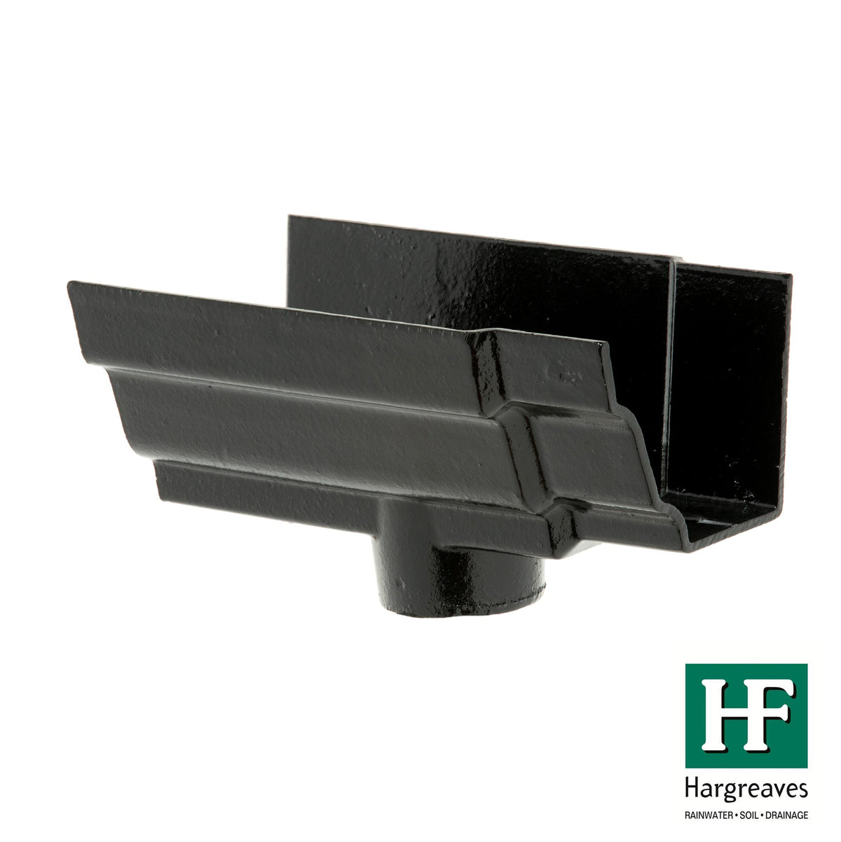Hargreaves - Cast Iron H16 Guttering (125x100mm-150x100mm) Outlet - Aluminium Gutters Direct