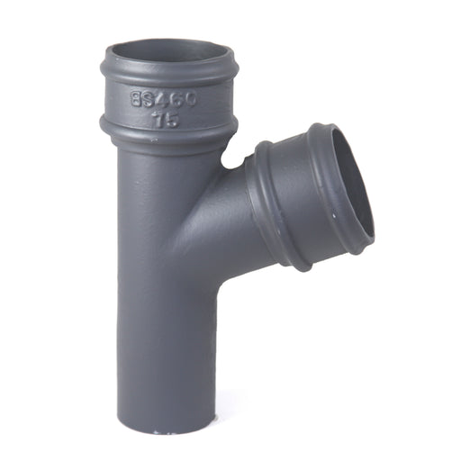 Hargreaves - Cast Iron Round Downpipe (65mm-150mm) 112.6 Degree Branch - Aluminium Gutters Direct
