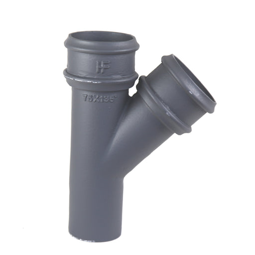 Hargreaves - Cast Iron Round Downpipe (65mm-150mm) 135 Degree Branch - Aluminium Gutters Direct