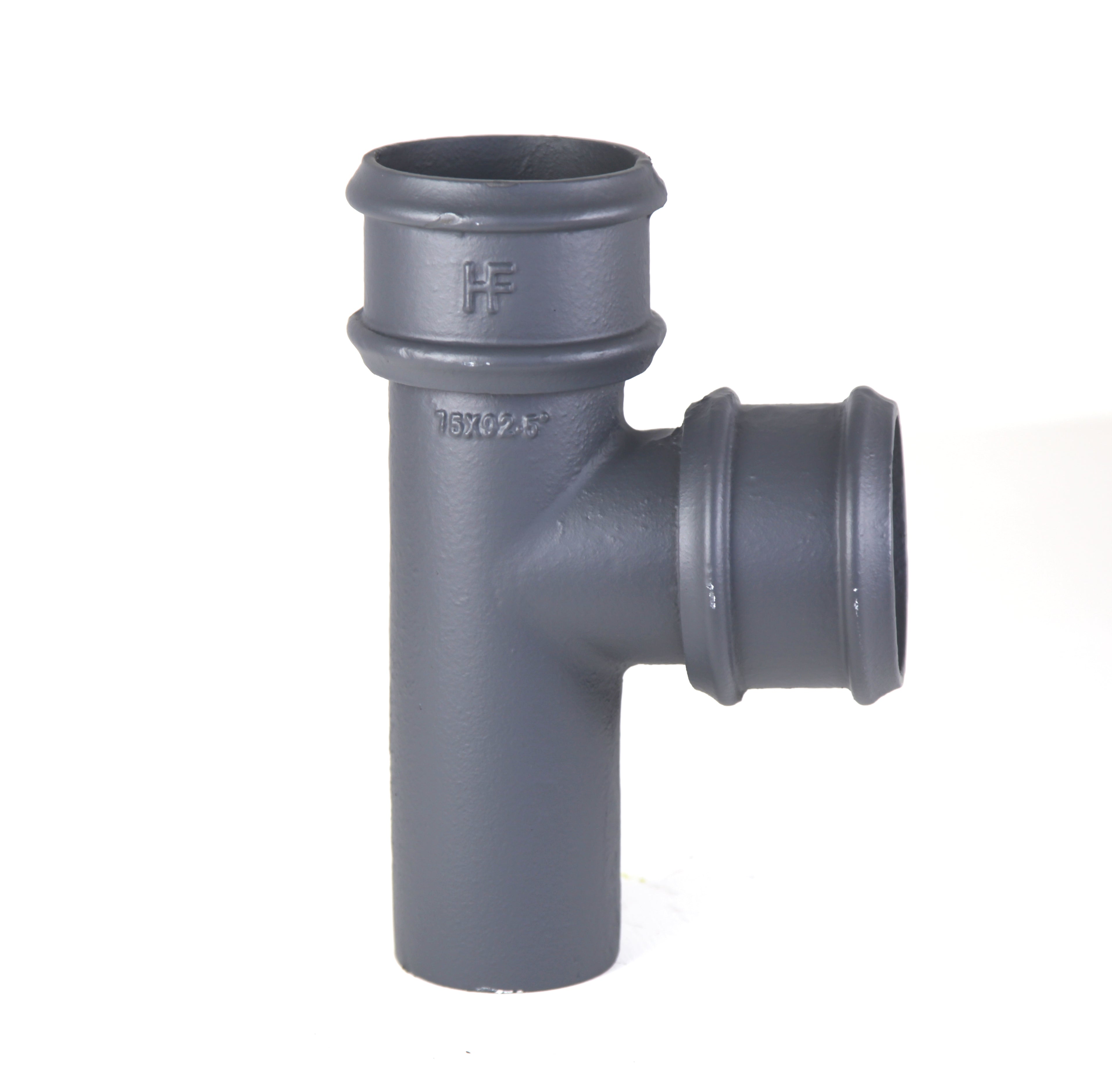 Hargreaves - Cast Iron Round Downpipe (65mm-150mm) 92.5 Degree Branch - Aluminium Gutters Direct