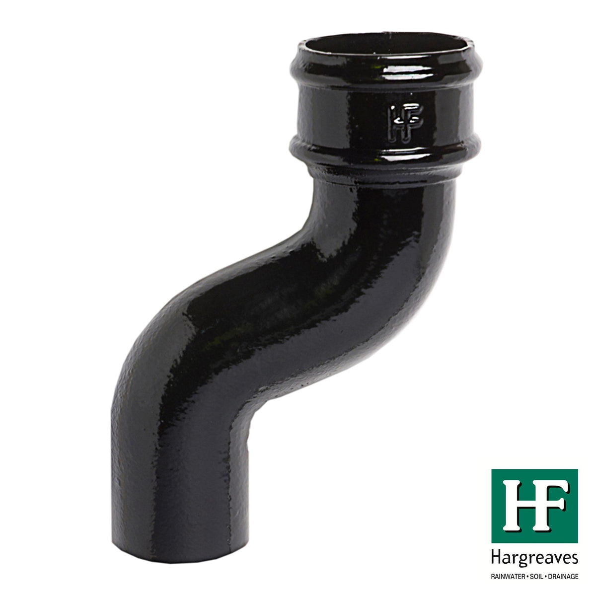 Hargreaves - Cast Iron Round Downpipe (65mm-150mm) 115mm Offset - Aluminium Gutters Direct