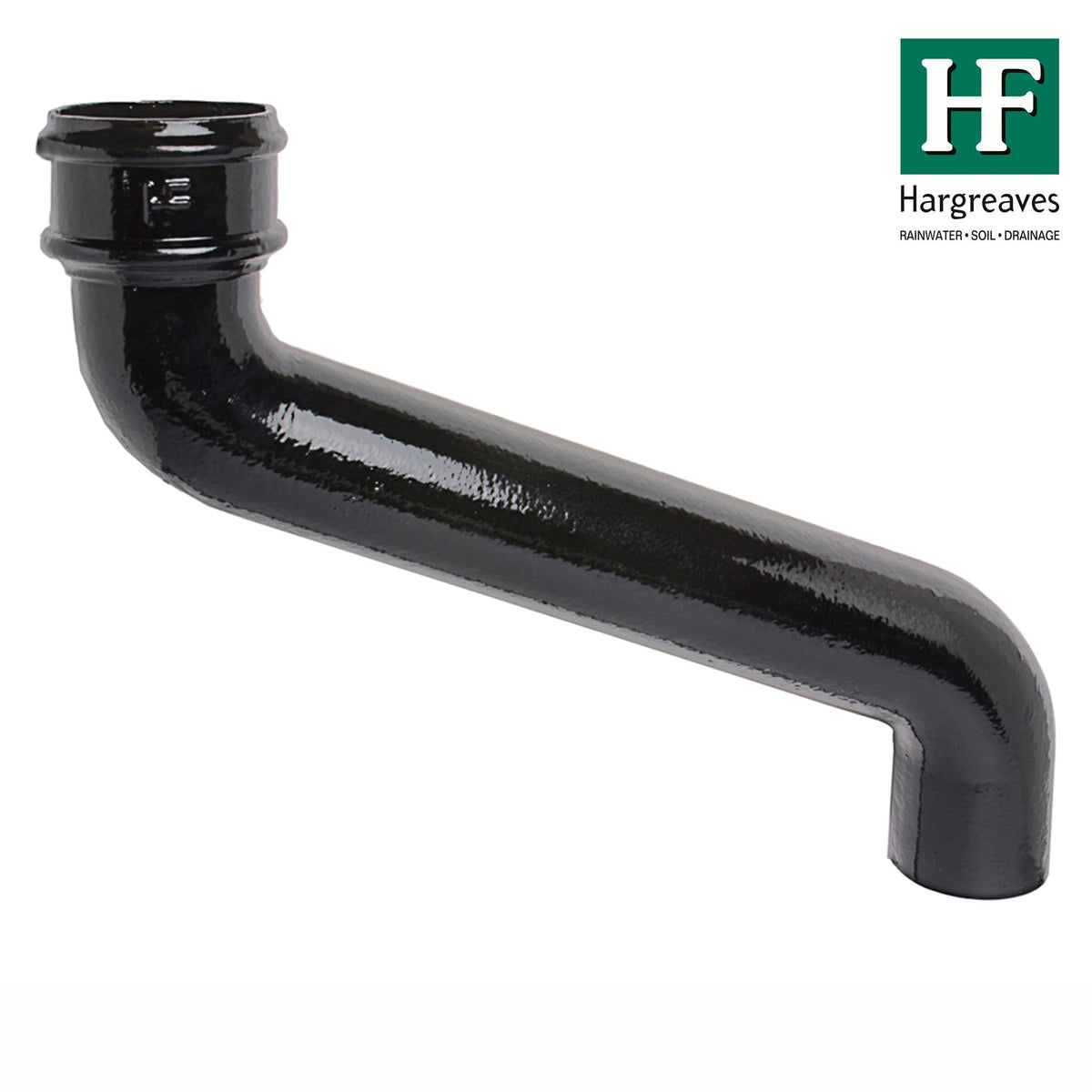 Hargreaves - Cast Iron Round Downpipe (65mm-150mm) 380mm Offset - Aluminium Gutters Direct