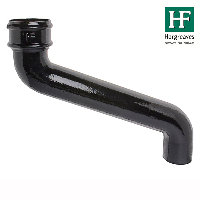 Hargreaves - Cast Iron Round Downpipe (65mm-150mm) 380mm Offset - Aluminium Gutters Direct