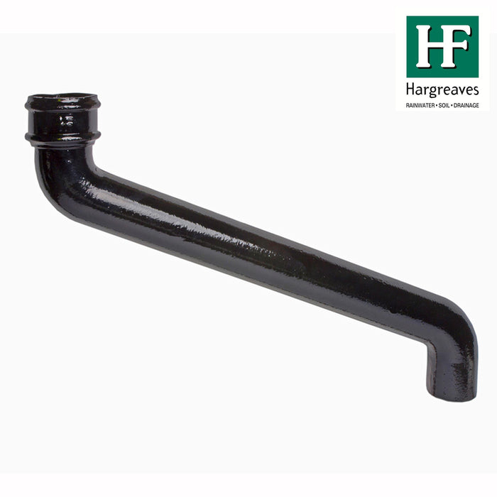 Hargreaves - Cast Iron Round Downpipe (65mm-150mm) 610mm Offset - Aluminium Gutters Direct