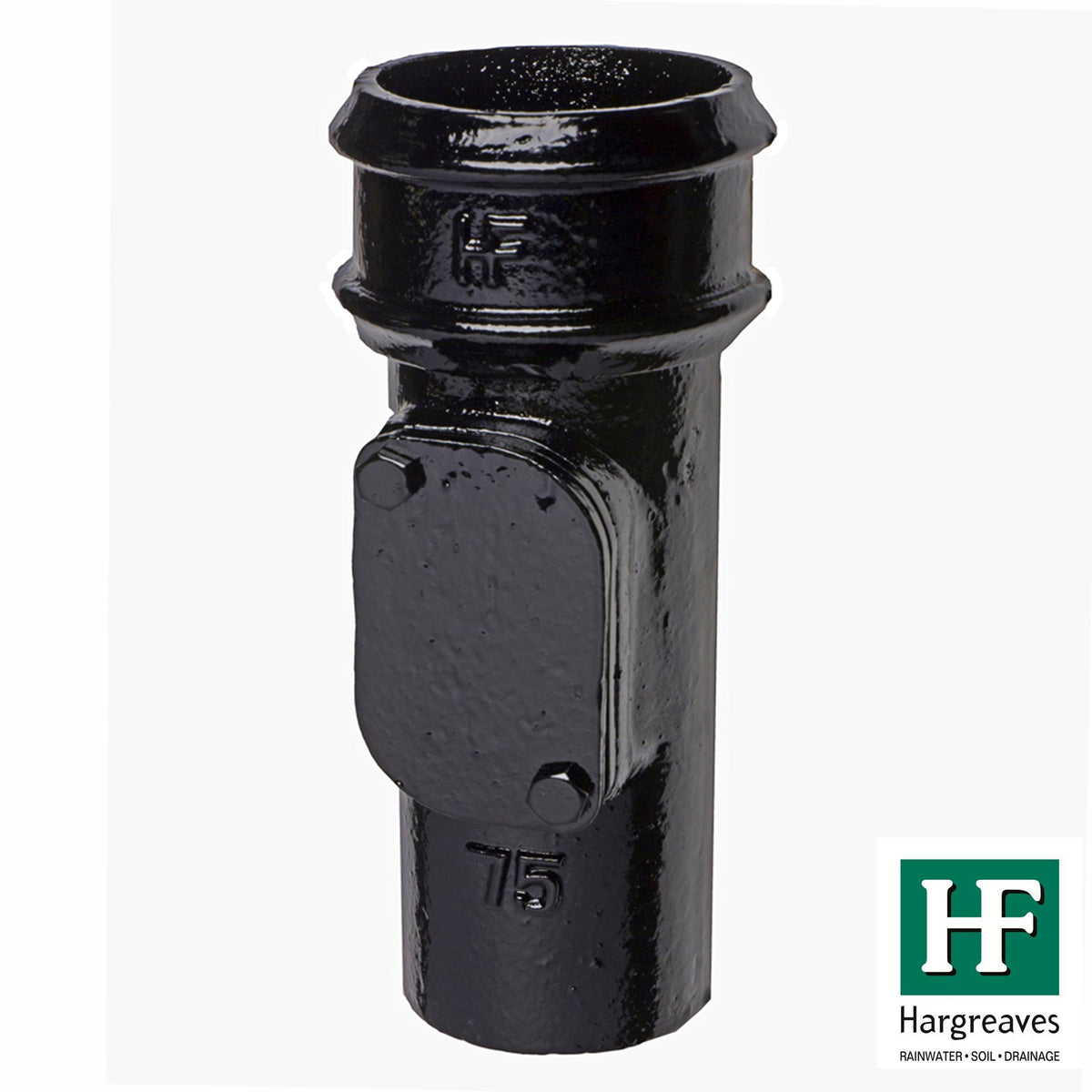 Hargreaves - Cast Iron Round Downpipe (65mm-150mm) Access Point - Aluminium Gutters Direct