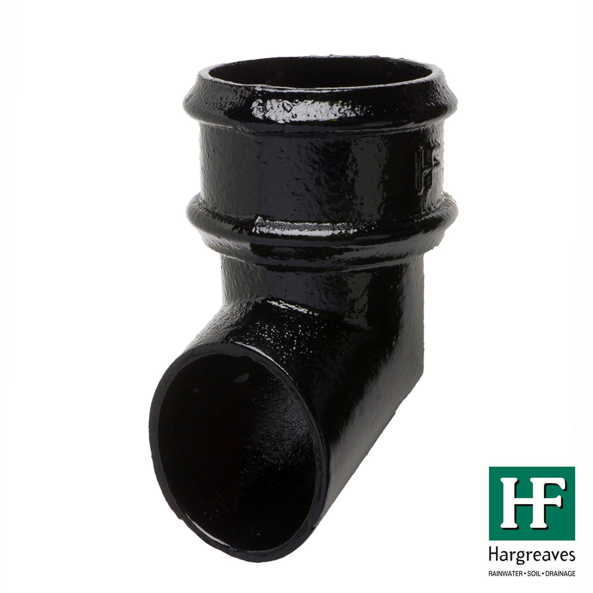 Hargreaves - Cast Iron Round Downpipe (65mm-150mm) Shoe - Aluminium Gutters Direct