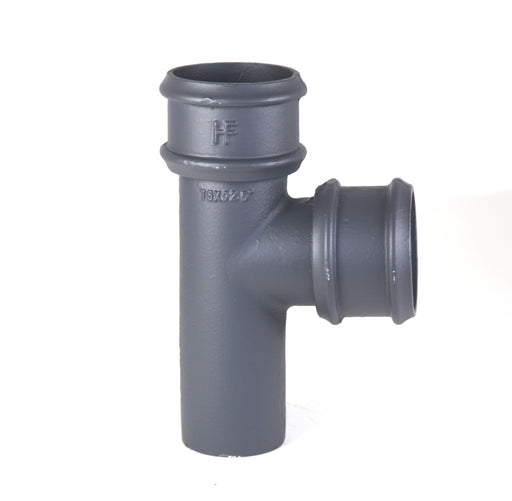 Hargreaves - Cast Iron Round Downpipe (75 x 50mm) 92.5 Degree Branch - Aluminium Gutters Direct
