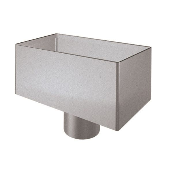 Lindab Painted Steel Medium Rectangular Water Hopper (75mm - 100mm) - Aluminium Gutters Direct