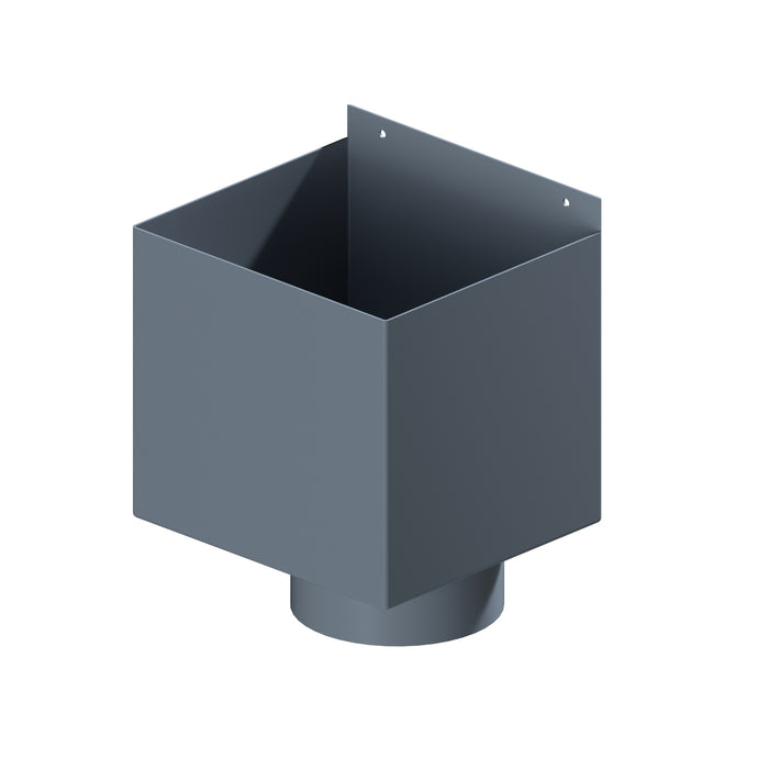 Dales Contemporary Round 152.4mm Dia Downpipe - Box Hopper 250x225x225mm