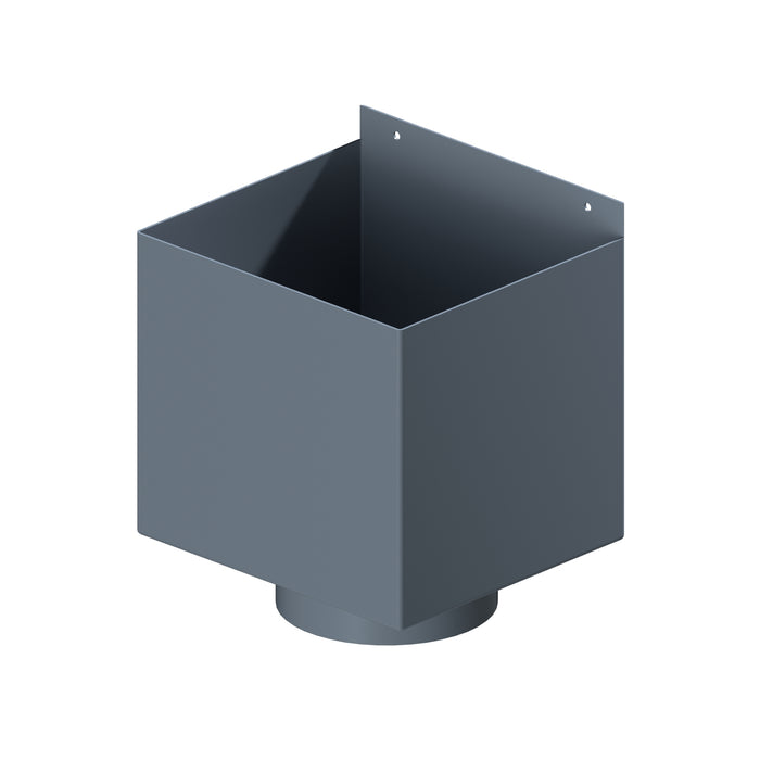 Dales Contemporary Round 152.4mm Dia Downpipe - Box Hopper (30mm Offset) 250x225x225mm