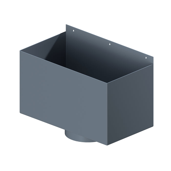 Dales Contemporary Round 152.4mm Dia Downpipe - Box Hopper (30mm Offset) 400x225x225mm