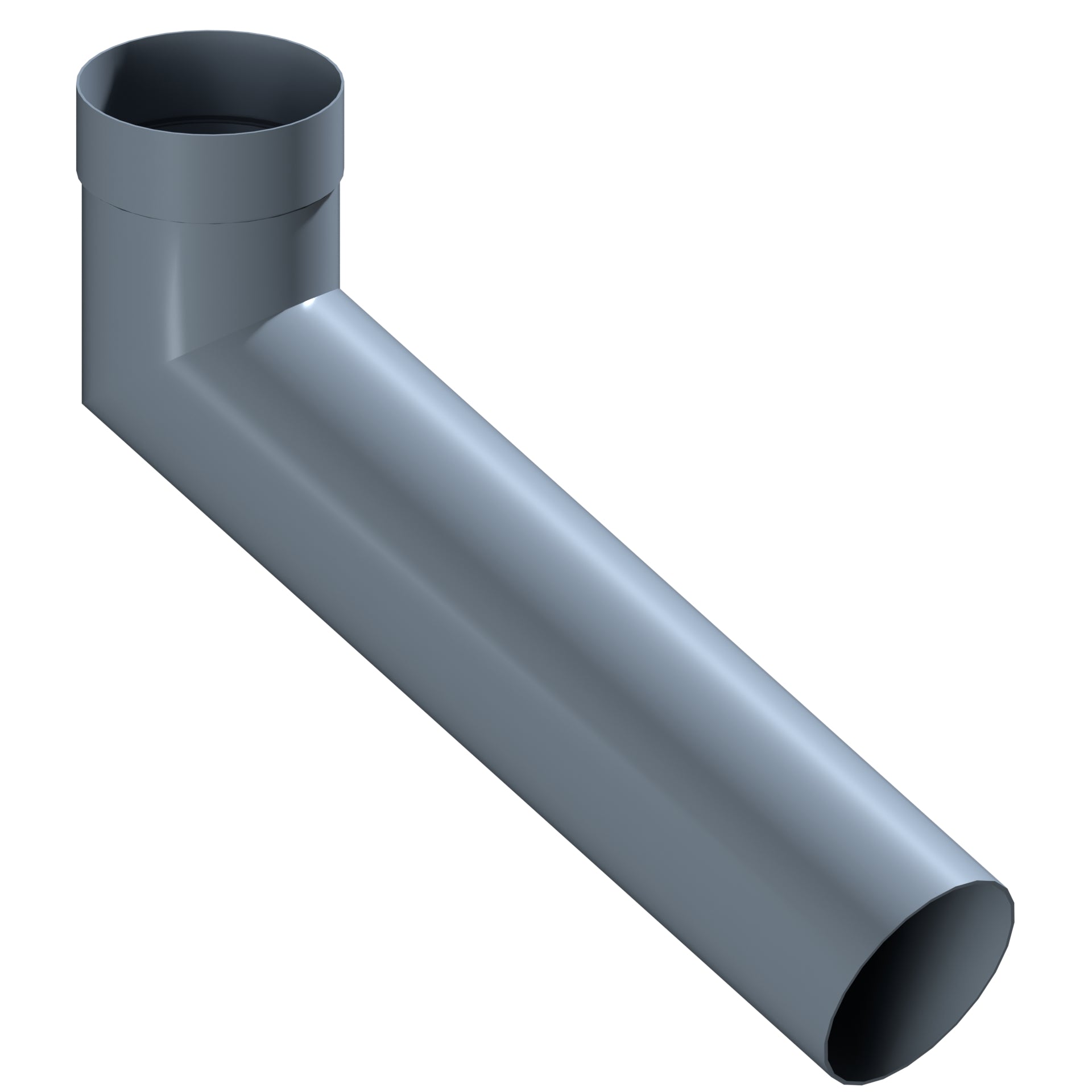 Dales Contemporary Round 152.4mm Dia Downpipe - Long Tailed Elbow 112.5 Degree (600mm Projection) CW Socket