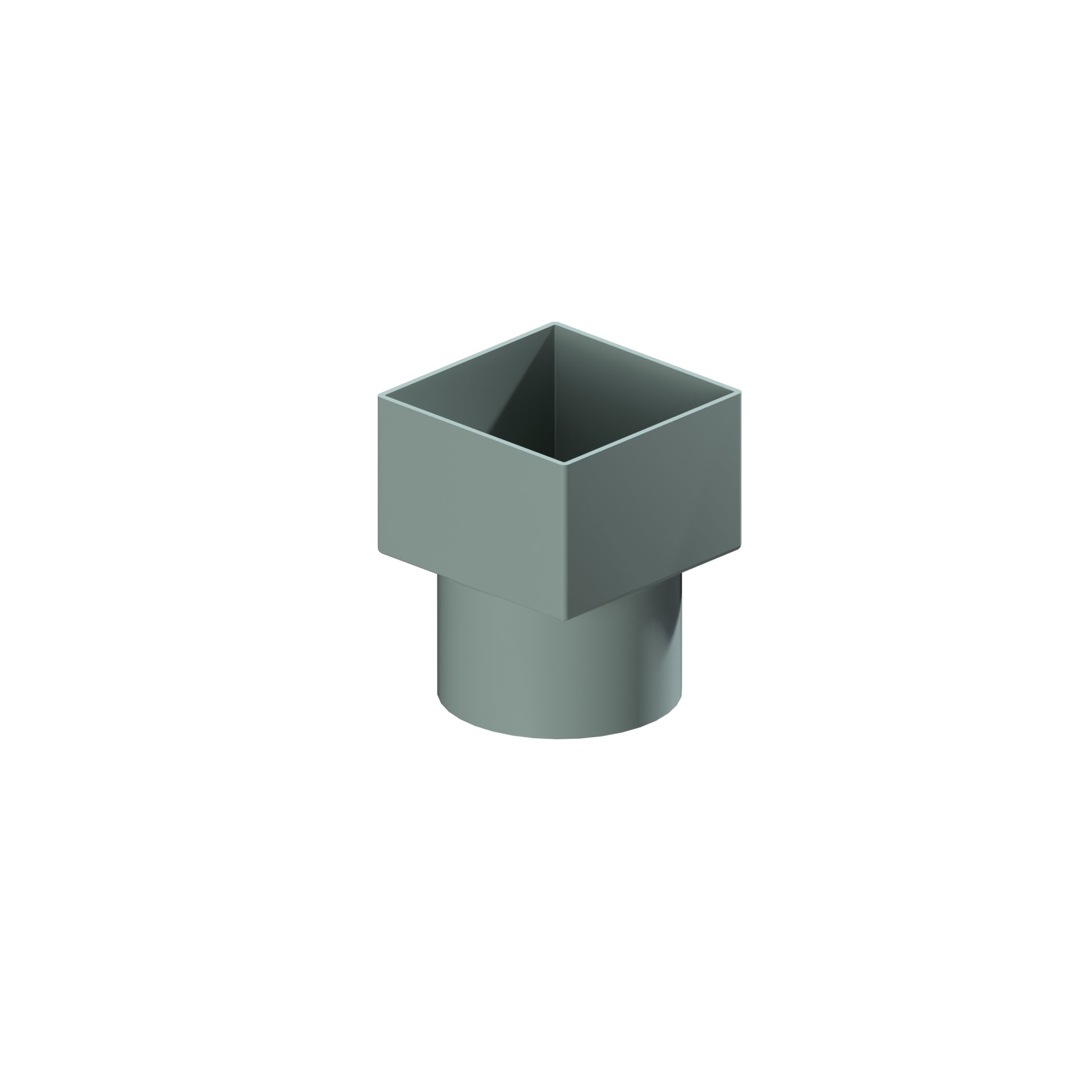 Dales Contemporary Square 101.6mm Downpipe - 150mm Sq to 152.4 Rd Adaptor