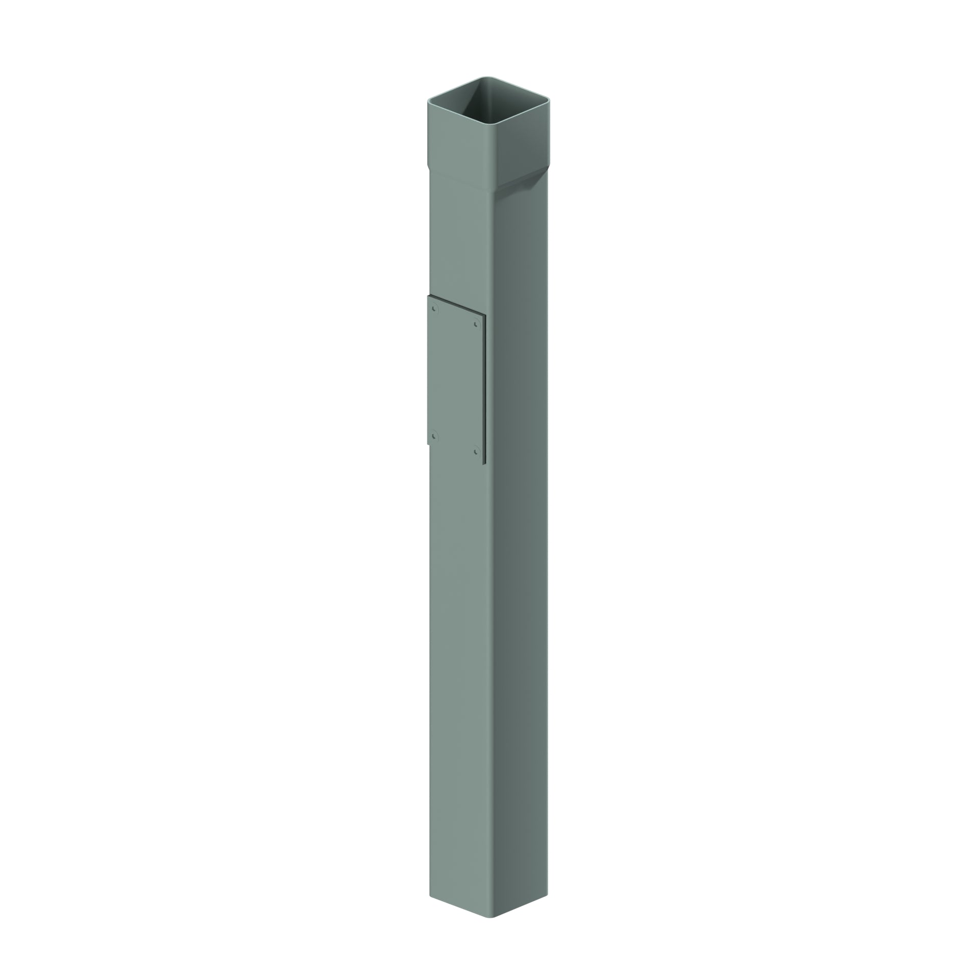 Dales Contemporary Square 101.6mm Downpipe - Rodding Access 750mm Long CW Socket & Cover Plate