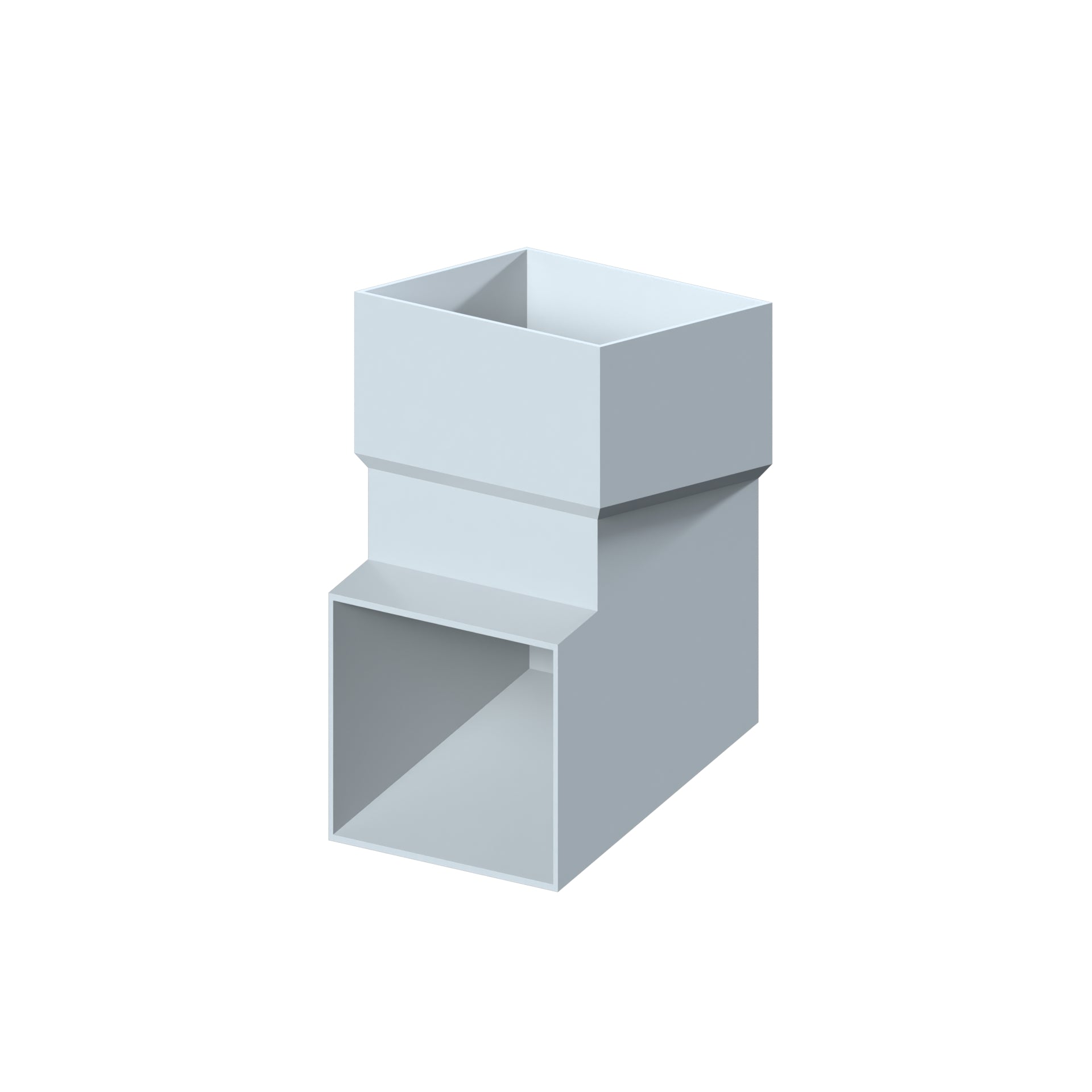 Dales Contemporary Rectangular 100x75mm Downpipe - 112.5 Degree Pipe Shoe CW Socket