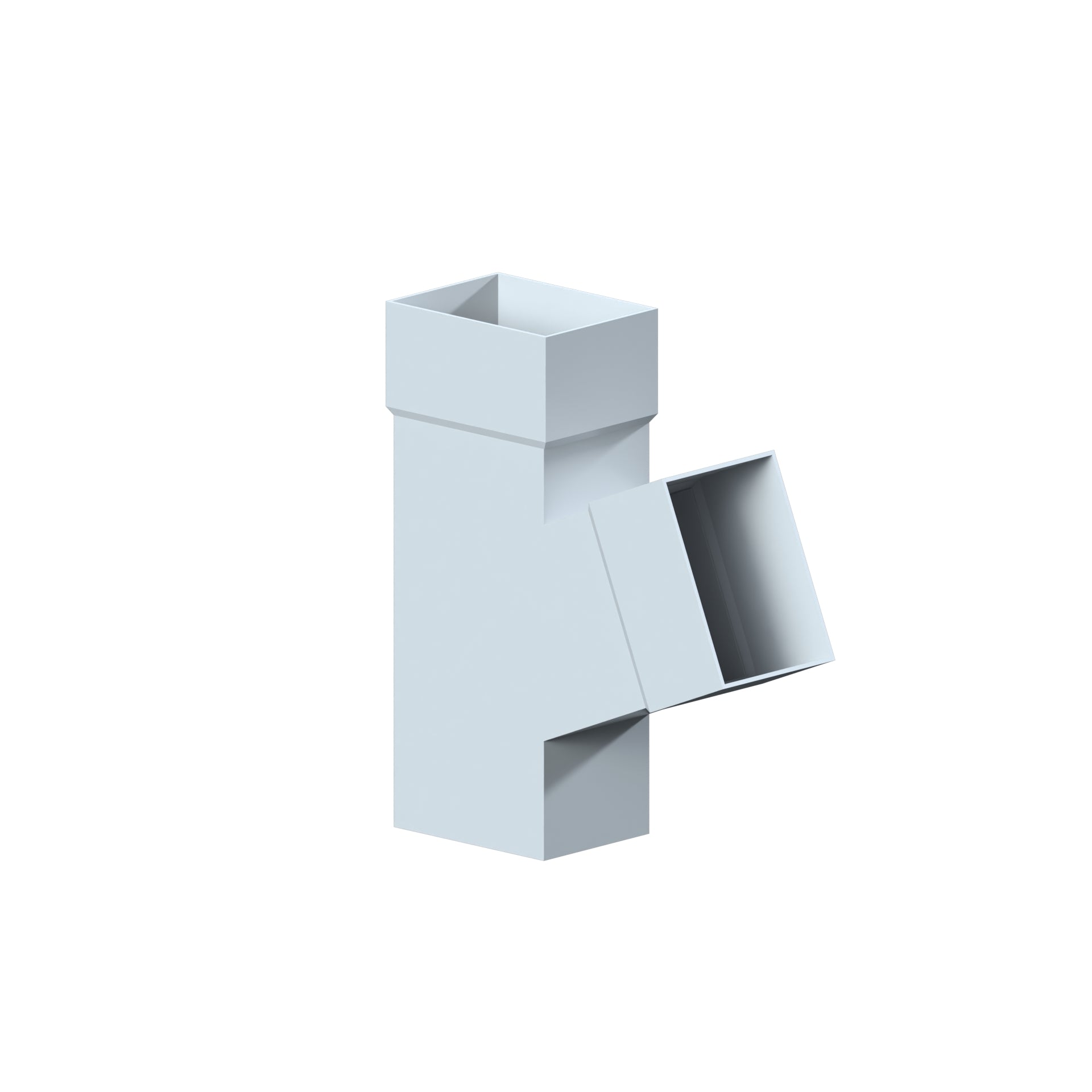 Dales Contemporary Rectangular 100x75mm Downpipe - 112.5 Degree Pipe Branch L/R CW Socket