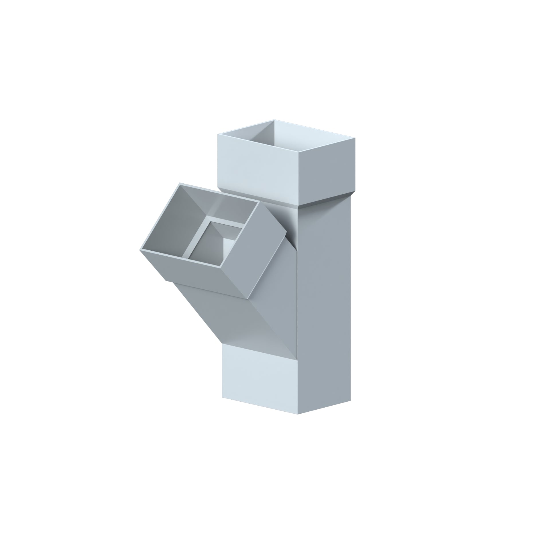 Dales Contemporary Rectangular 100x75mm Downpipe - 112.5 Degree Pipe Branch CW Socket