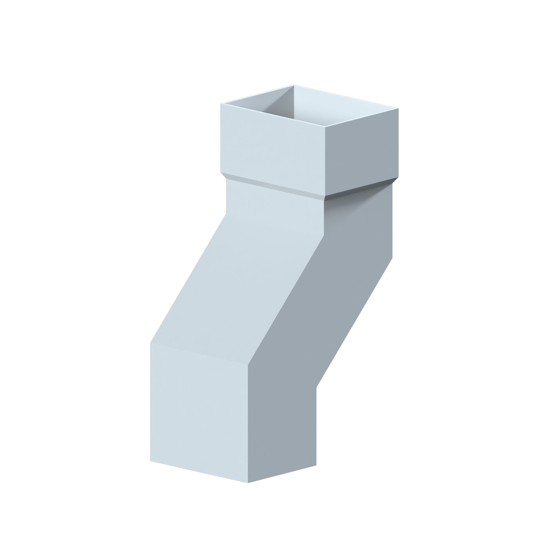 Dales Contemporary Rectangular 100x75mm Downpipe - Pipe Offset 135 Degree (100mm Projection) CW Socket