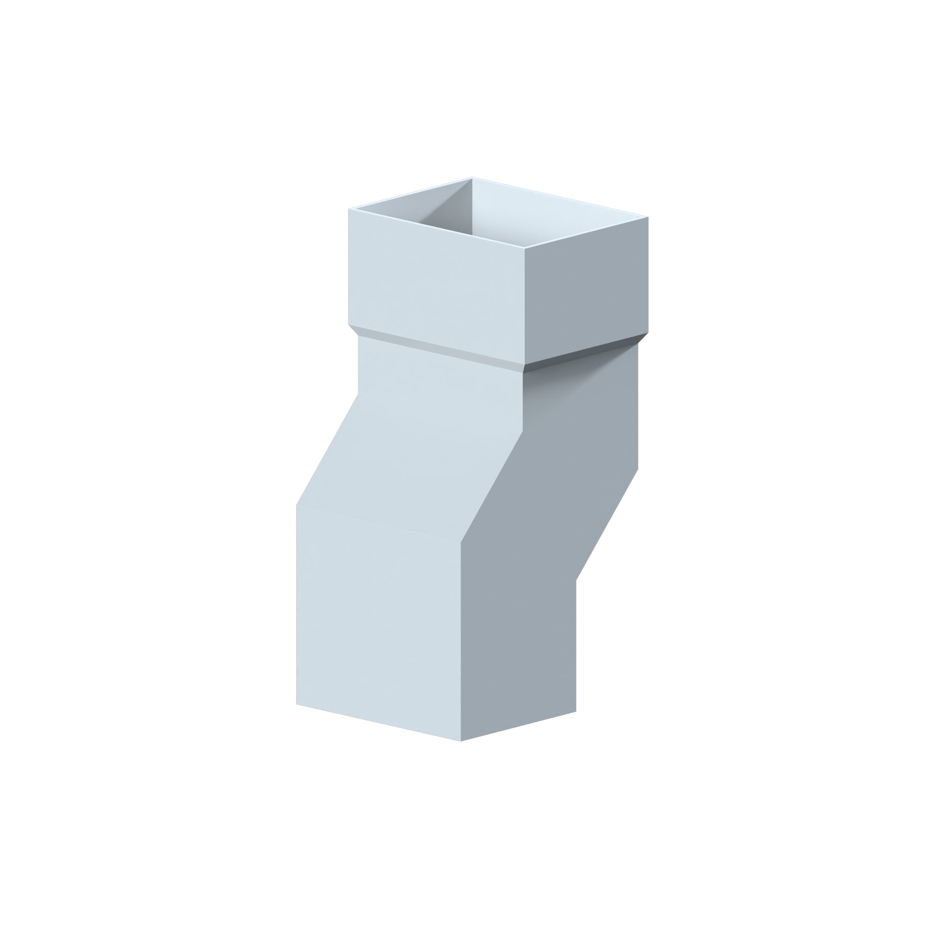 Dales Contemporary Rectangular 100x75mm Downpipe - Pipe Offset 135 Degree (50mm Projection) CW Socket