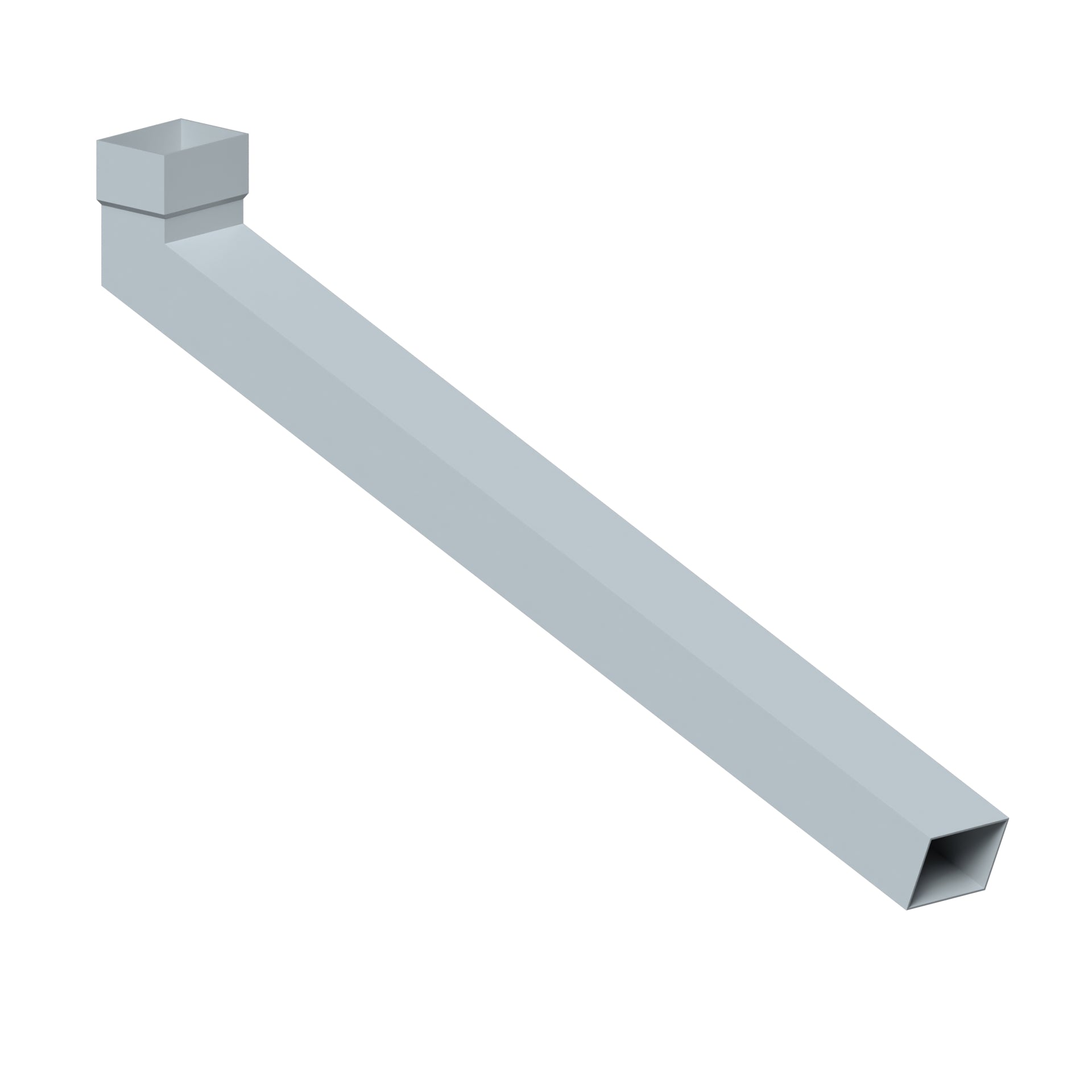 Dales Contemporary Rectangular 100x75mm Downpipe - Long Tailed Elbow 112.5 Degree (1000mm Projection) CW