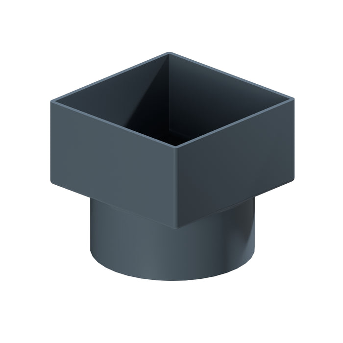 Dales Contemporary Square 150mm Downpipe - 150mm Sq to 152.4 Rd Adaptor