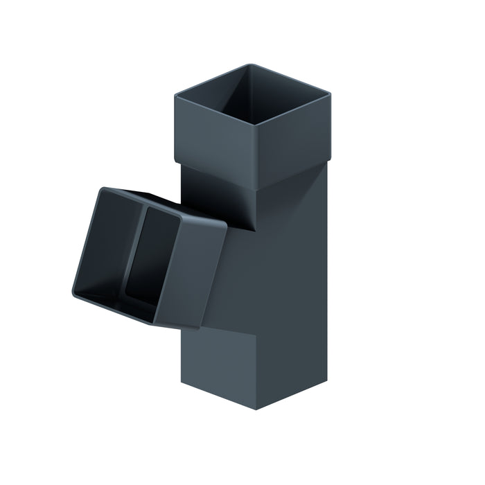 Dales Contemporary Square 150mm Downpipe - 112.5 Degree Pipe Branch CW Socket