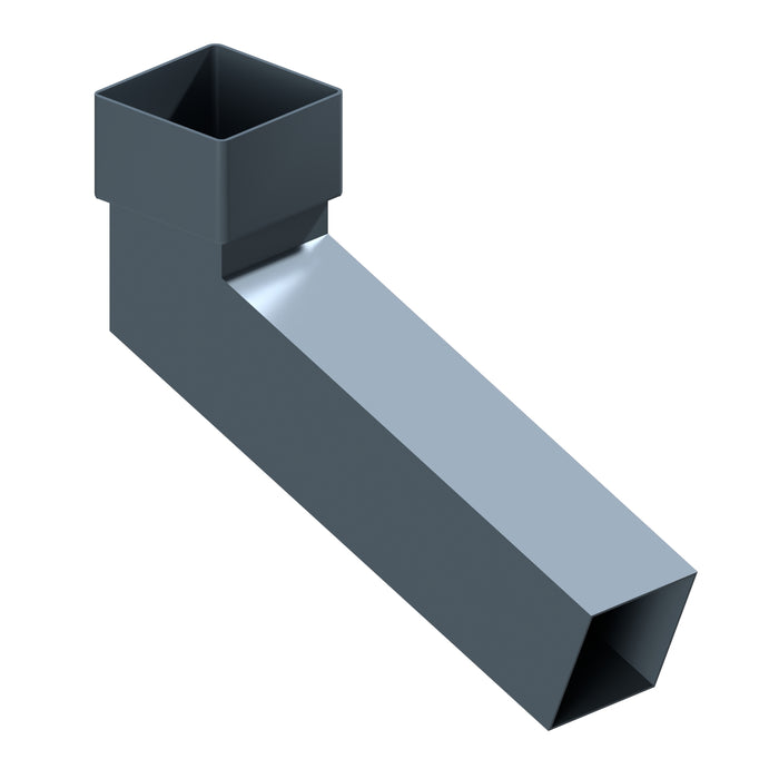 Dales Contemporary Square 150mm Downpipe - Long Tailed Elbow 112.5 Degree (600mm Projection) CW Socket