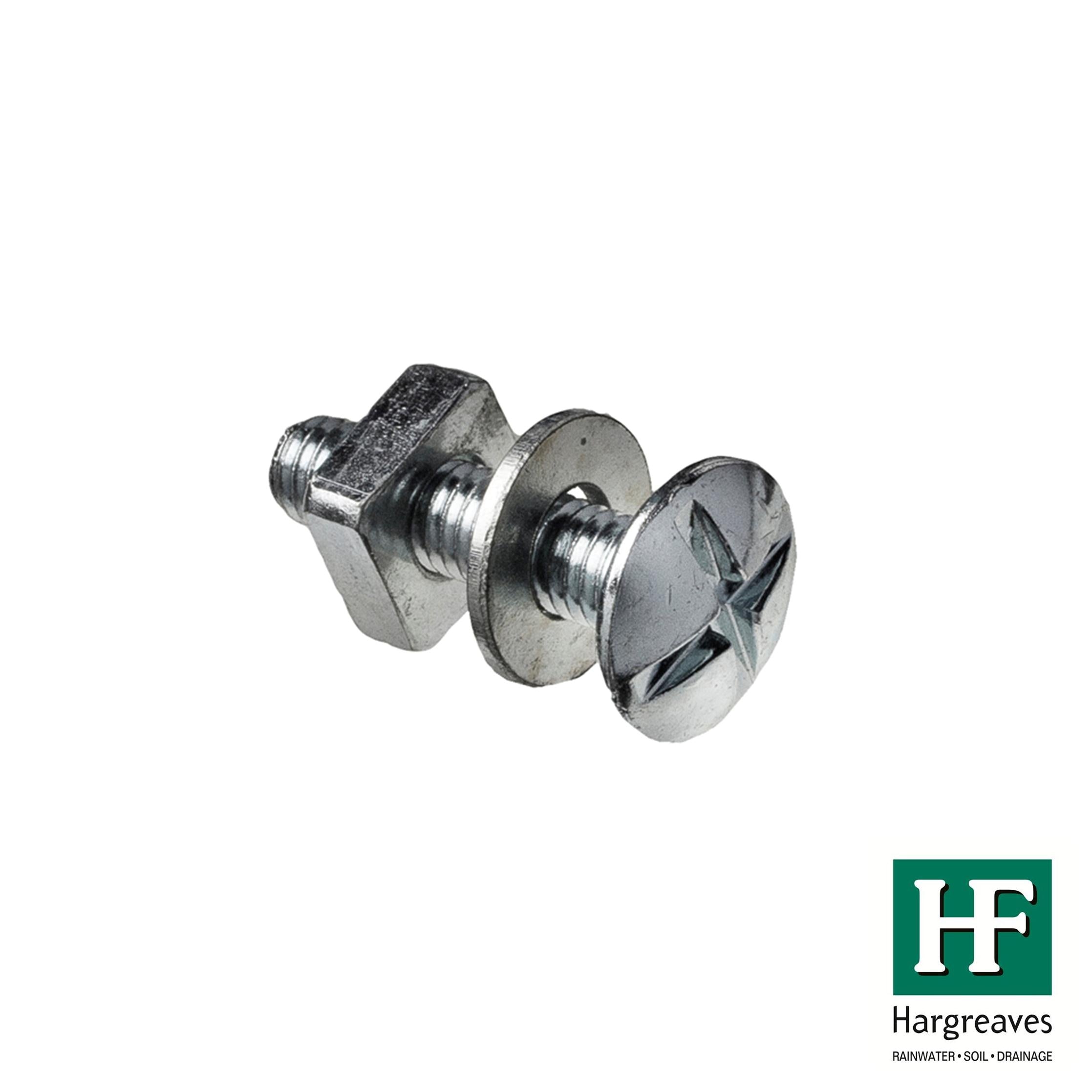 Hargreaves - M6 x 25mm Bolt, Nut & Washer Zinc Plated