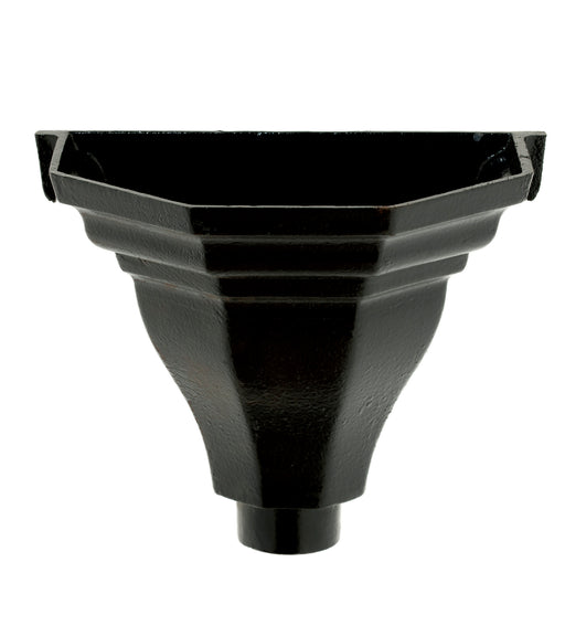 Hargreaves - Cast Iron Hopper Head H1 Large Flatback - Aluminium Gutters Direct