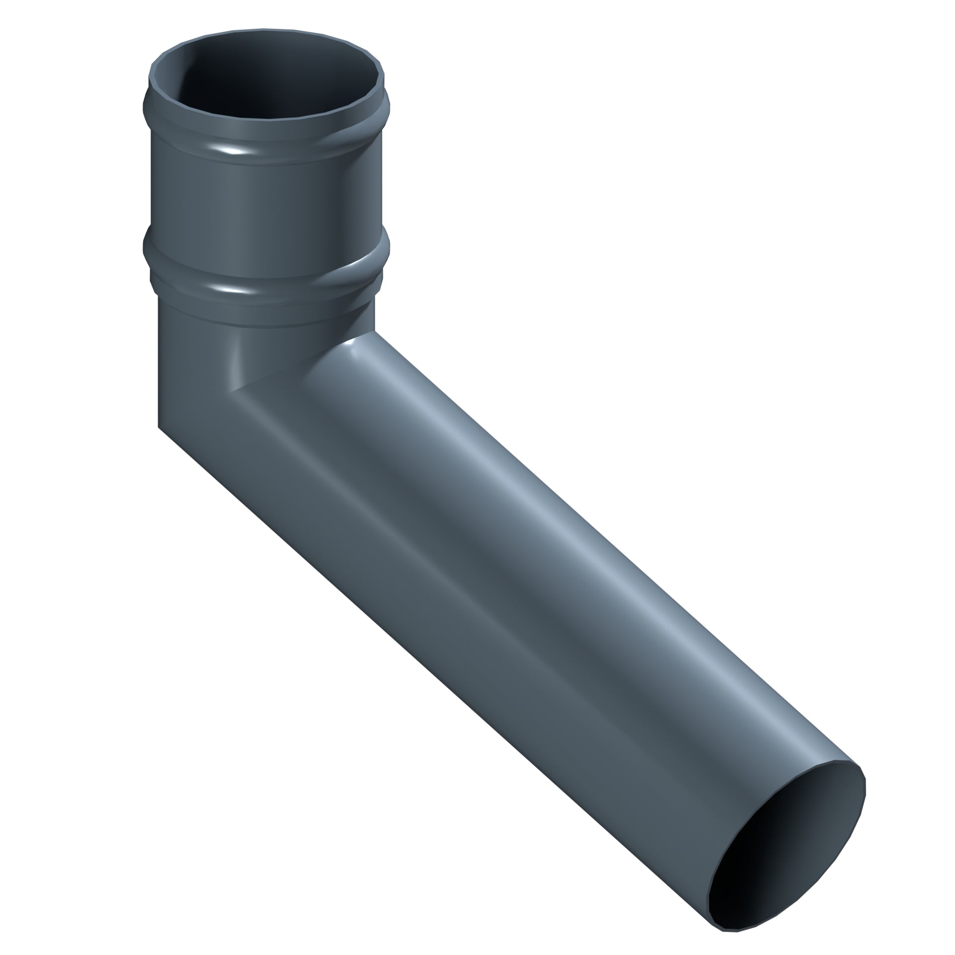 Dales Traditional Round 152.4mm Dia Downpipe - Long Tailed Elbow 112.5 Degree (600mm Projection) CW Cast Collar