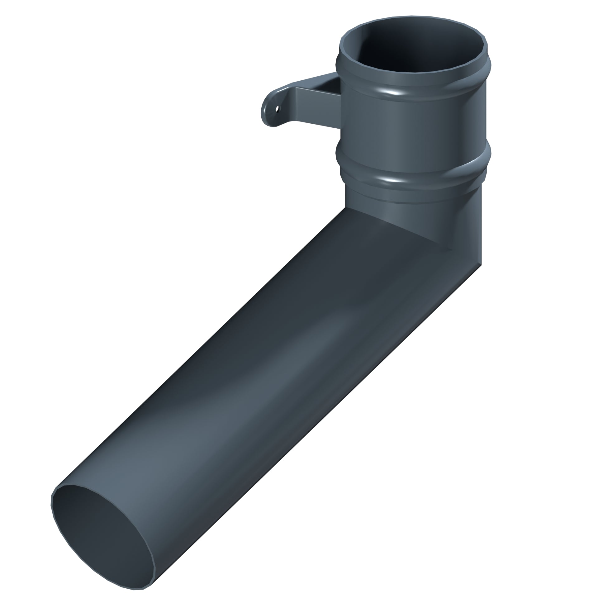 Dales Traditional Round 152.4mm Dia Downpipe - (Left Hand) Long Tailed Elbow 112.5 Degree (600mm Projection) CW Cast Collar