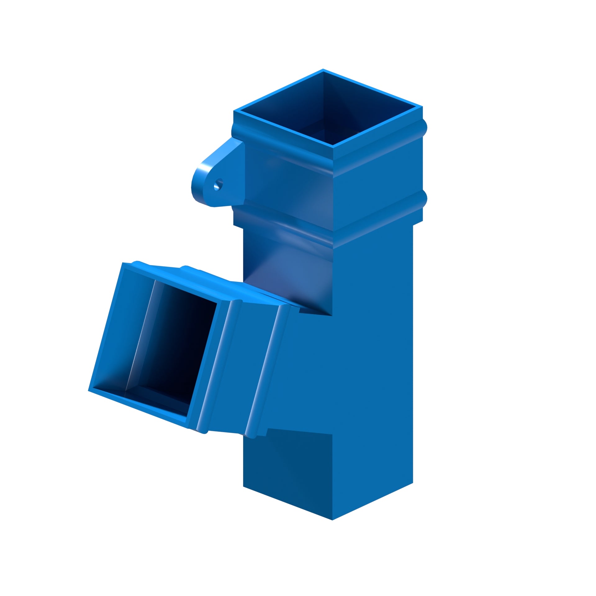 Dales Traditional Square 76.2mm Downpipe - (Left Hand) 112.5 Degree Pipe Branch CW Socket