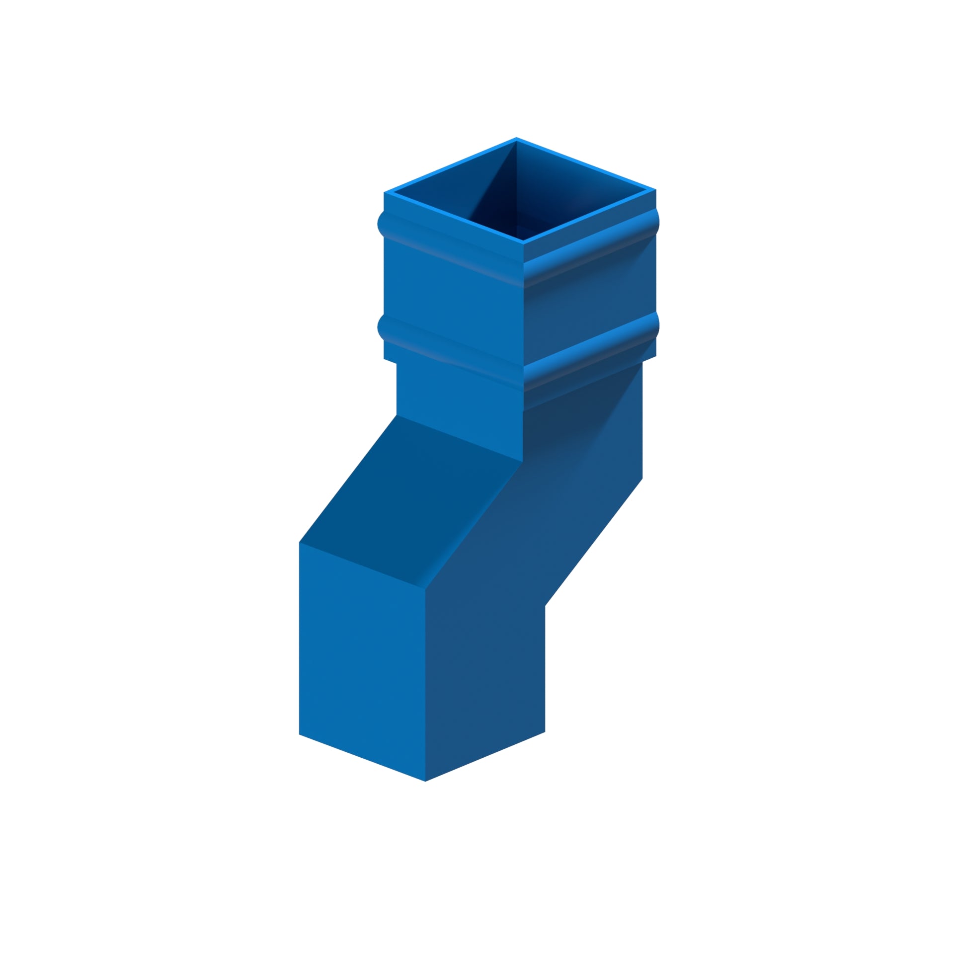 Dales Traditional Square 76.2mm Downpipe - Pipe Offset 135 Degree (50mm Projection) CW Cast Collar