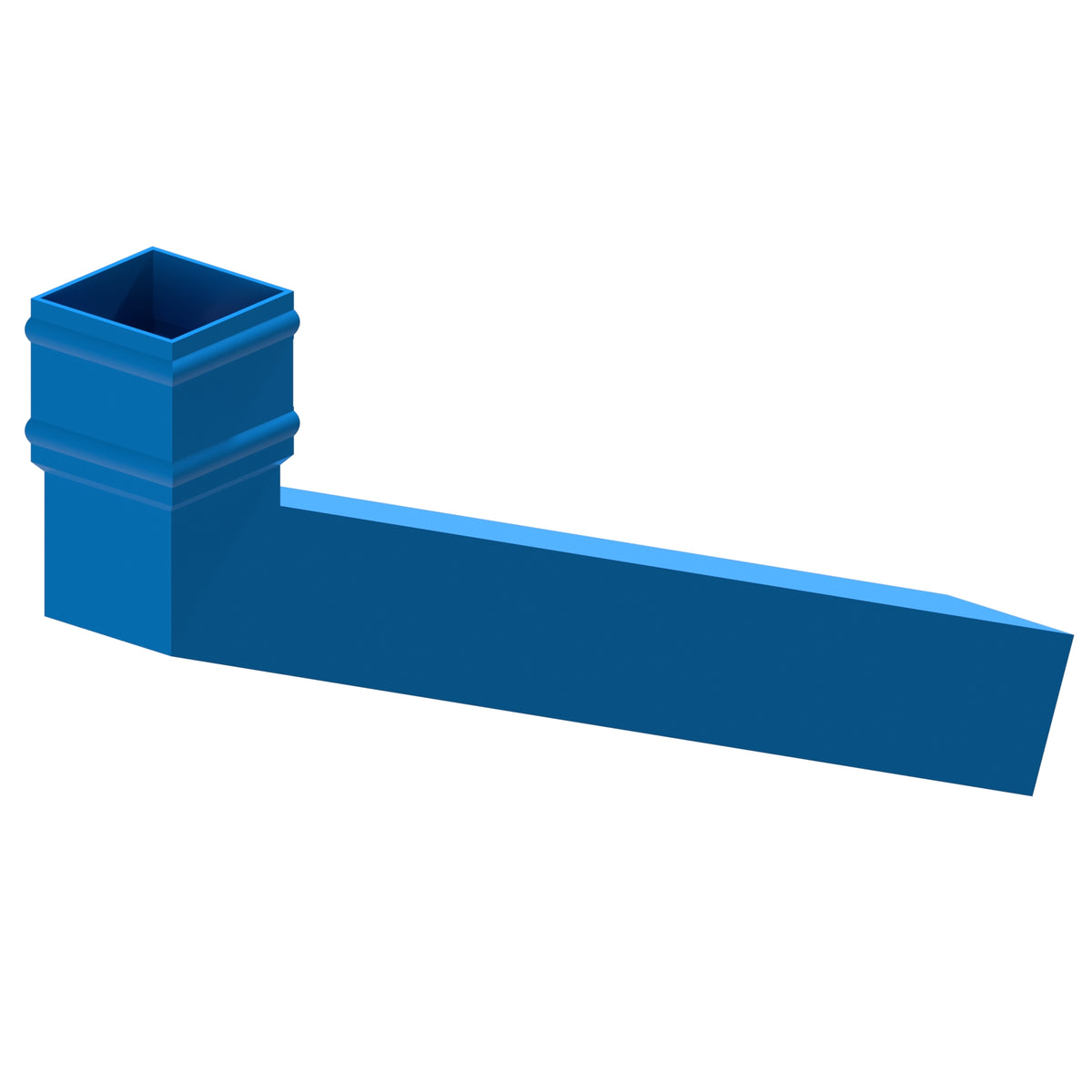 Dales Traditional Square 76.2mm Downpipe - Long Tailed Elbow 112.5 Degree (600mm Projection) CW Cast Collar