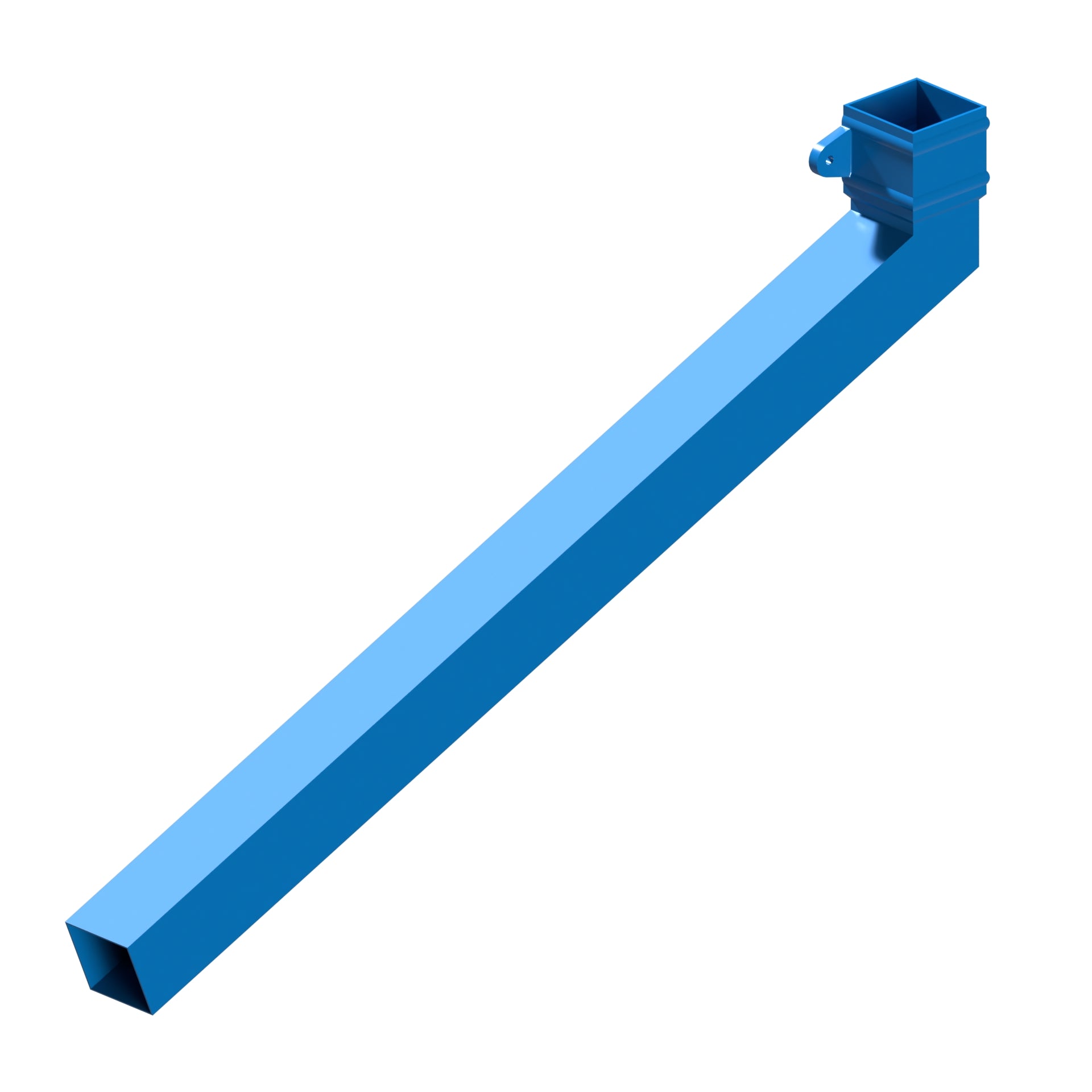 Dales Traditional Square 76.2mm Downpipe - (Left Hand) Long Tailed Elbow 112.5 Degree (600mm Projection) CW Cast Collar