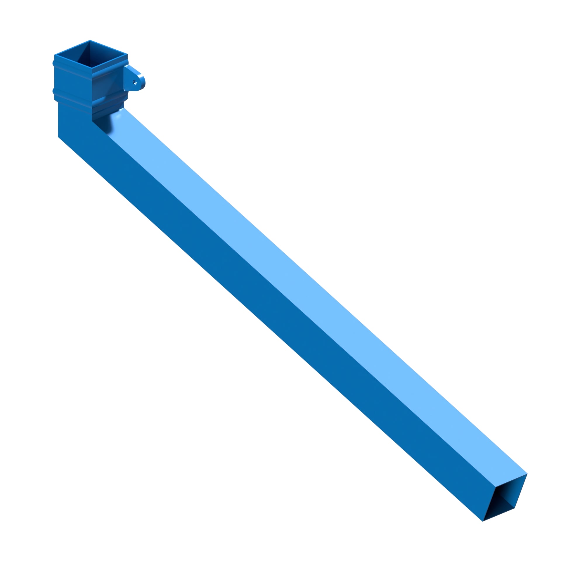 Dales Traditional Square 76.2mm Downpipe - (Right Hand) Long Tailed Elbow 112.5 Degree (1000mm Projection) CW Cast Collar