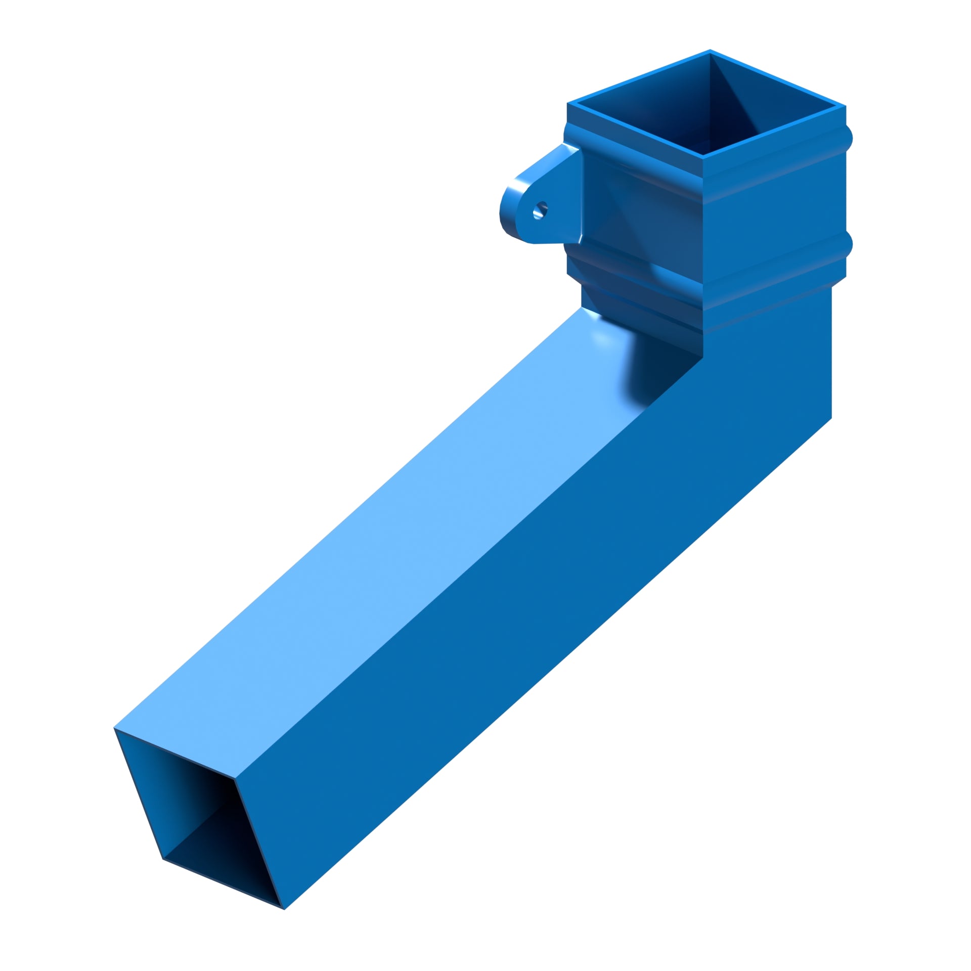 Dales Traditional Square 76.2mm Downpipe - (Left Hand) Long Tailed Elbow 112.5 Degree (300mm Projection) CW Cast Collar
