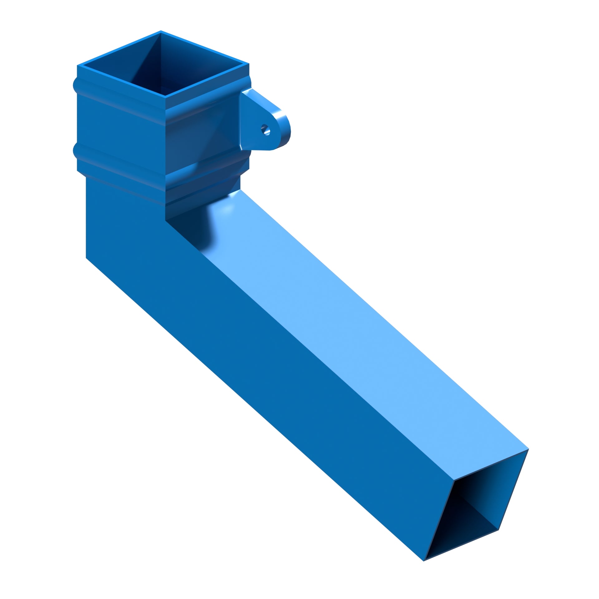 Dales Traditional Square 76.2mm Downpipe - (Right Hand) Long Tailed Elbow 112.5 Degree (300mm Projection) CW Cast Collar