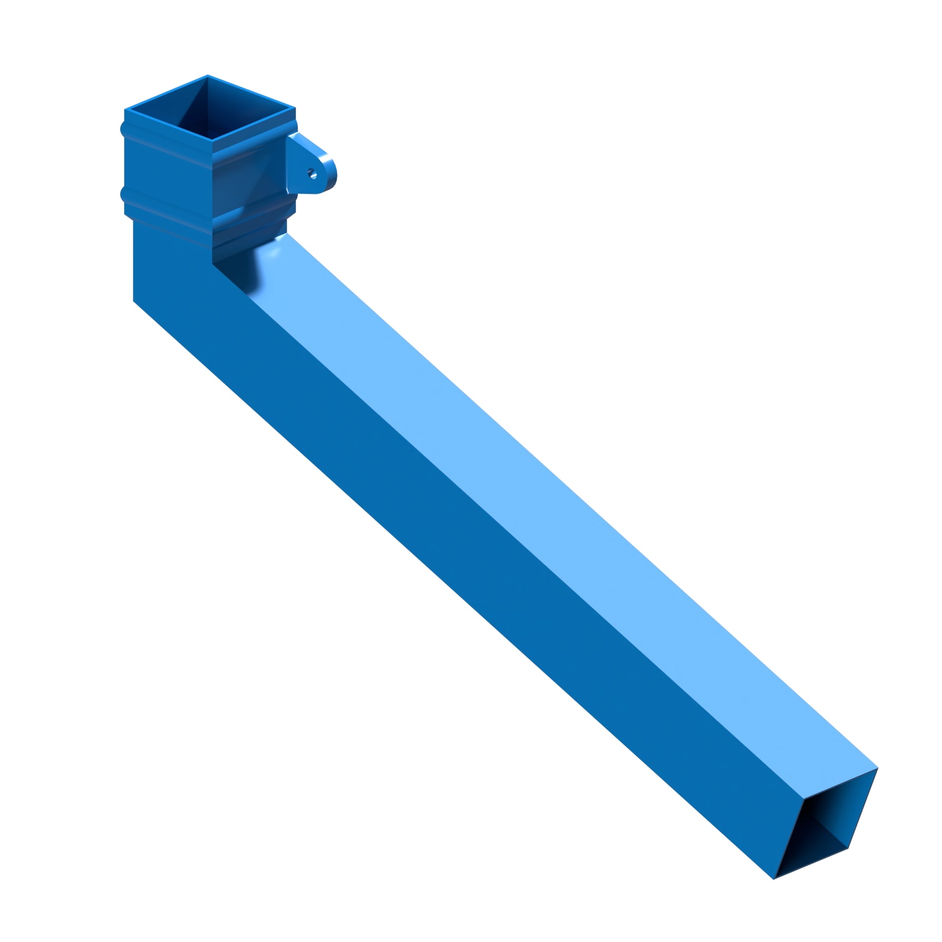 Dales Traditional Square 76.2mm Downpipe - (Right Hand) Long Tailed Elbow 112.5 Degree (600mm Projection) CW Cast Collar