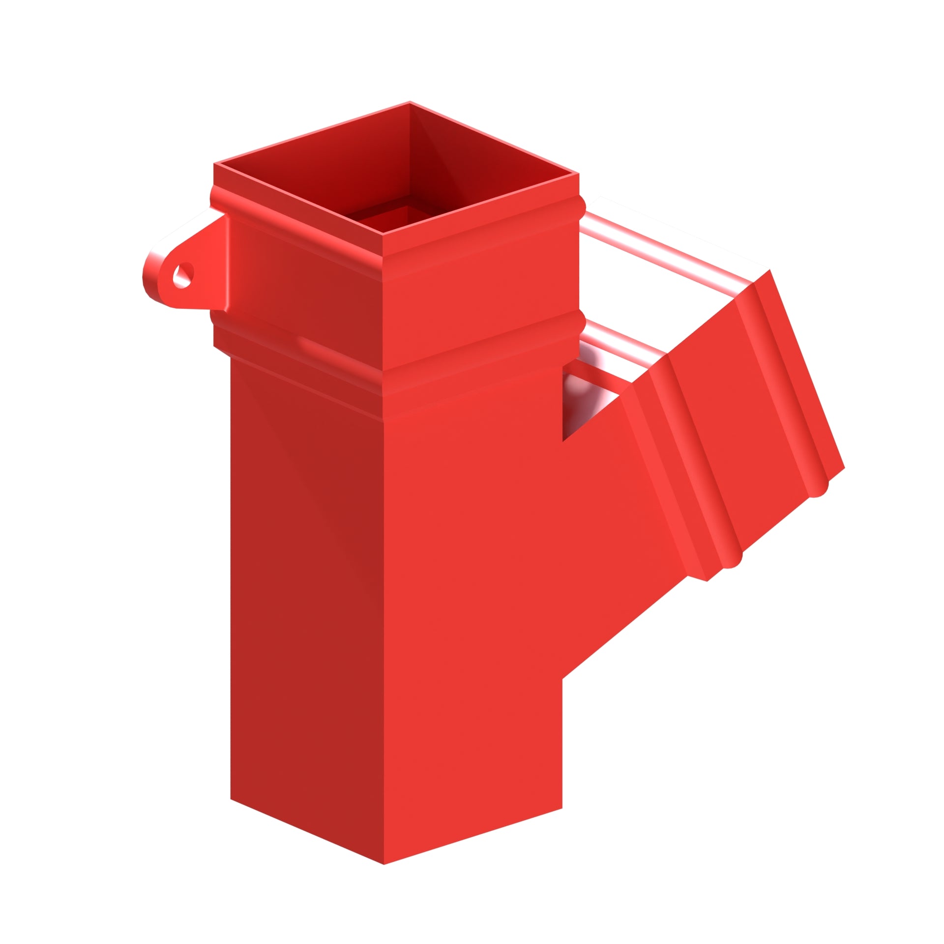 Dales Traditional Square 101.6mm Downpipe - (Right Hand) 112.5 Degree Pipe Branch CW Socket