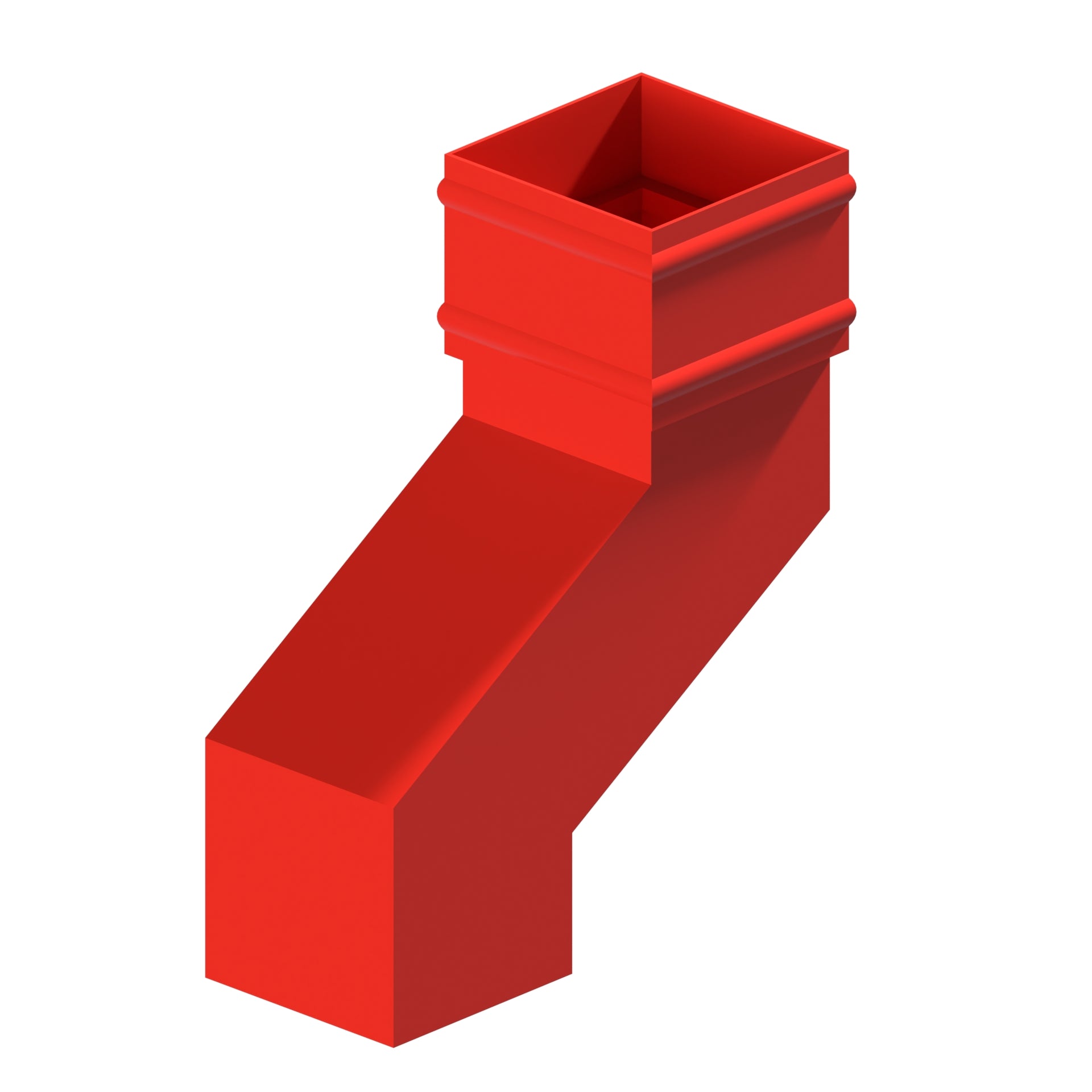 Dales Traditional Square 101.6mm Downpipe - Pipe Offset 135 Degree (150mm Projection) CW Cast Collar