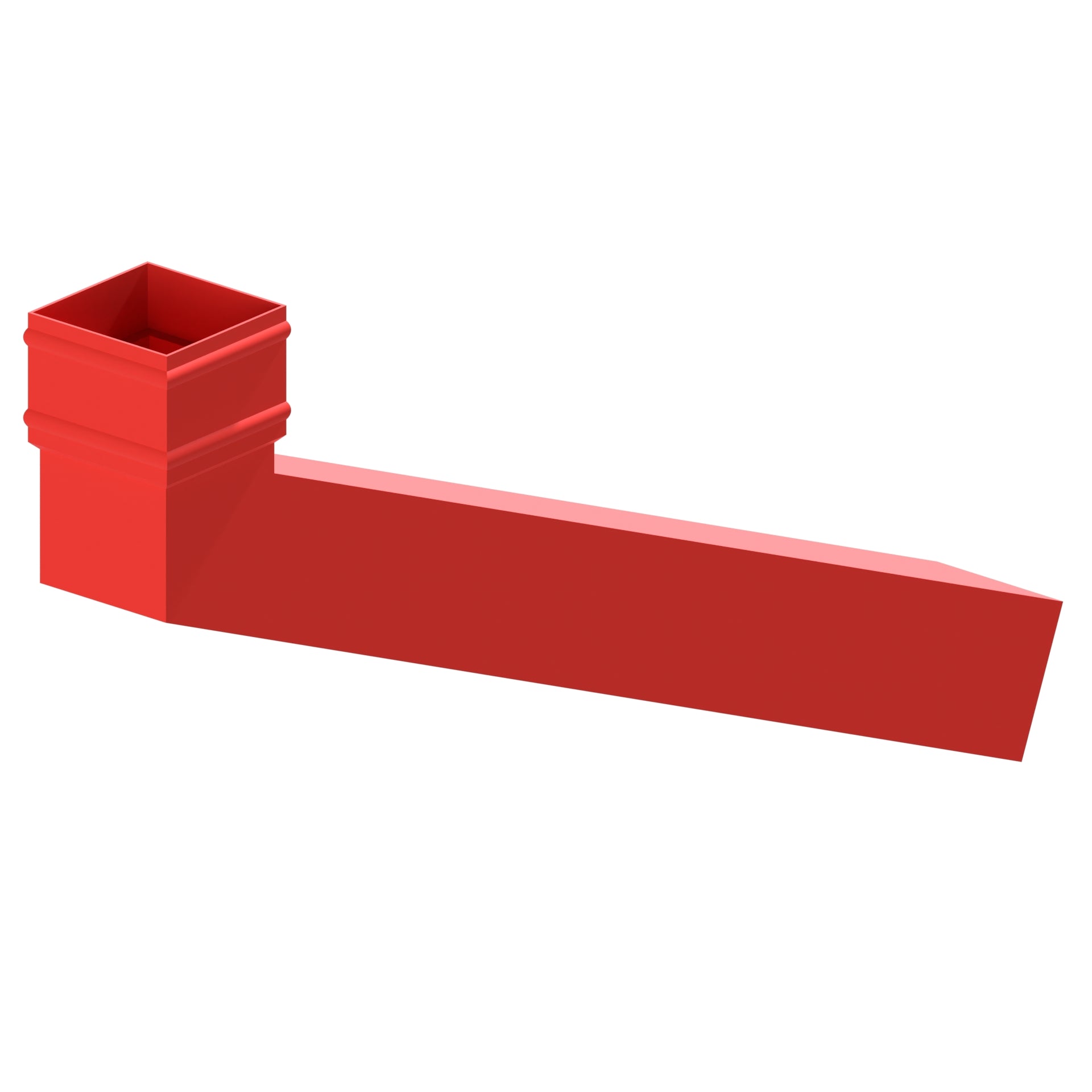 Dales Traditional Square 101.6mm Downpipe - Long Tailed Elbow 112.5 Degree (1000mm Projection) CW Cast Collar