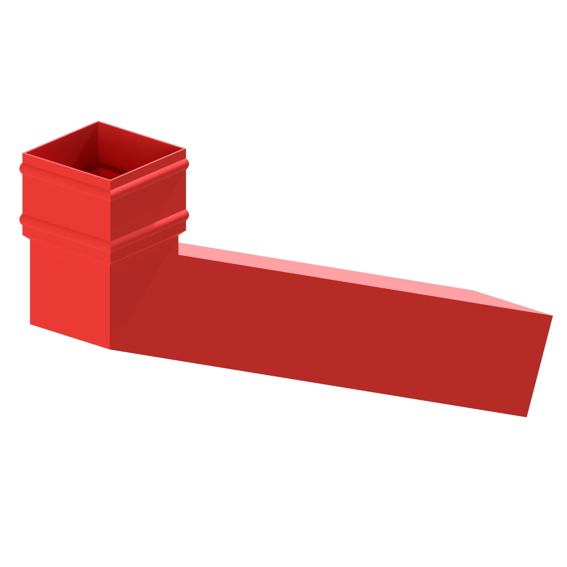 Dales Traditional Square 101.6mm Downpipe - Long Tailed Elbow 112.5 Degree (600mm Projection) CW Cast Collar